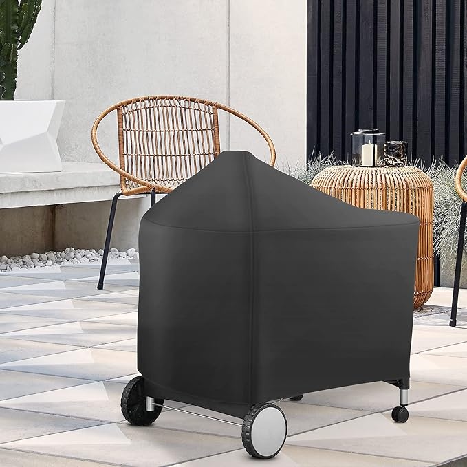 Grill Cover for Weber 7152 Performer Deluxe 22 Inch Charcoal Grills,Waterproof Fade Resistant BBQ Cover(48.5L x 25.5W x 39.8H inch)