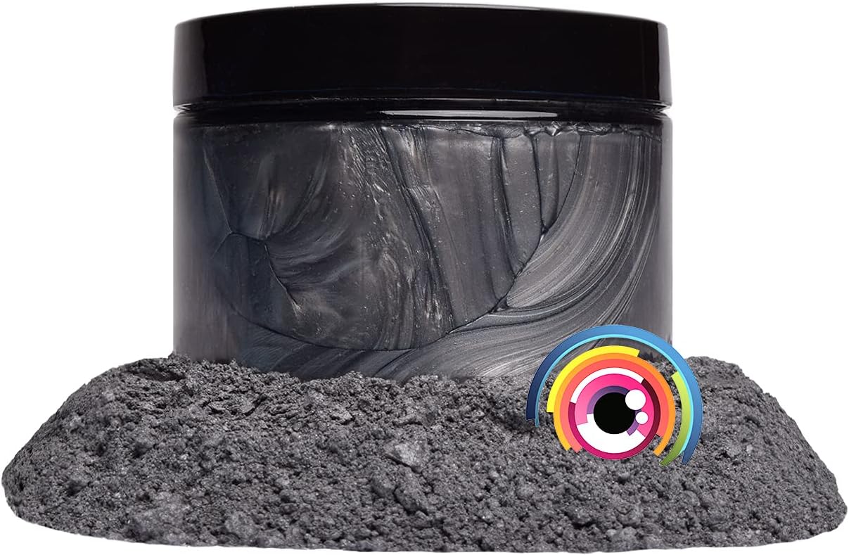 Eye Candy Pigments Premium Grey Mica Powder - Shadow Grey (50gr) - for Epoxy, Resin, Soap, Paint, Woodworking, Acrylic Pouring, Bath Bombs, Fishing Lures - DIY Arts and Crafts Additive