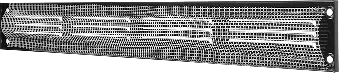 Repa Market Air Vent Cover 16x2 Inch (Outer Dimensions) Black Galvanized Steel Louvered Grill Cover with Mesh Screen/Wall or Ceiling Vent/HVAC Register for Indoor and Outdoor Ventilation
