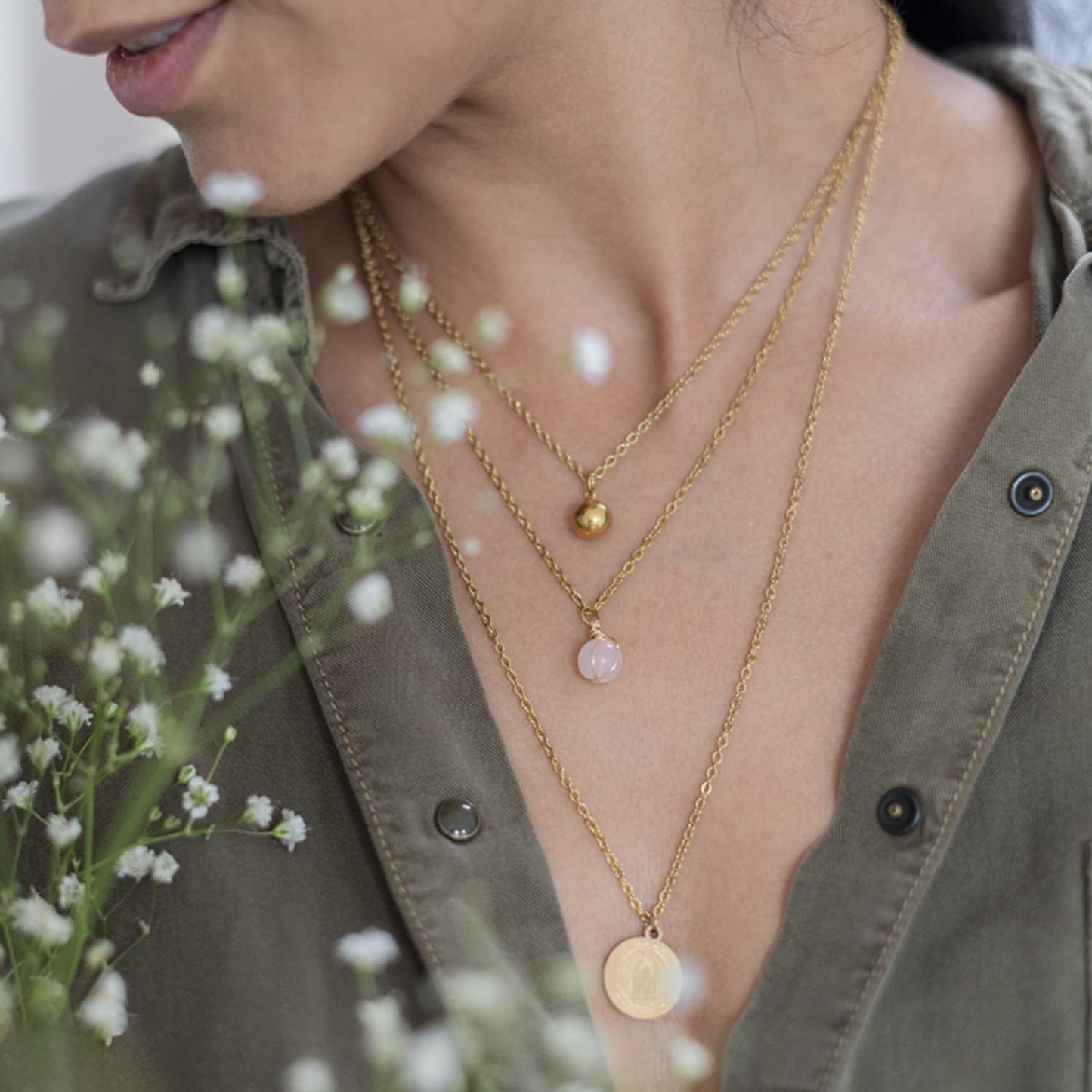 Jishi 30ft Jewelry Making Chains Bulk 2mm Necklace Chains for Jewelry Making Supplies, DIY Craft Earring Bracelet Making Findings, 3-Colors Gold Silver Copper Plated Metal Rolo Cable Link Chain Rolls