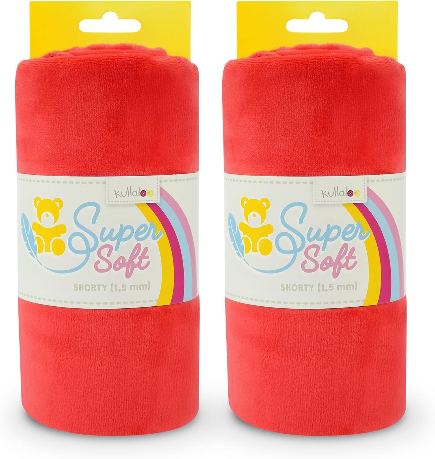 kullaloo Plush Fabric | Solid Cherry Red Minky Fabric for Sewing (Pack of 2) | Super Soft Cuddle Material | 39.5x29.5 | Plushies, Baby Blankets, Pillows, Dog Beds, Cat Beds, Baby Accessories, Apparel