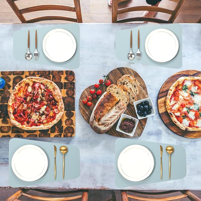 Faux Leather Waterproof Placemats Set of 8-Heat Resistant Non Slip and Scratch Resistant, Washable Indoor and Outdoor Dining Room Placemats for Kitchen, Dining Room and Patio Table Decoration