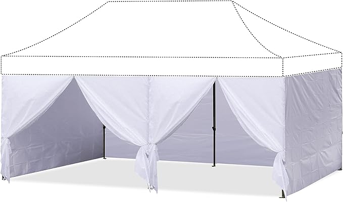 ABCCANOPY Side Wall 10x20, White (4 Walls Only, NOT Including Frame and Top)