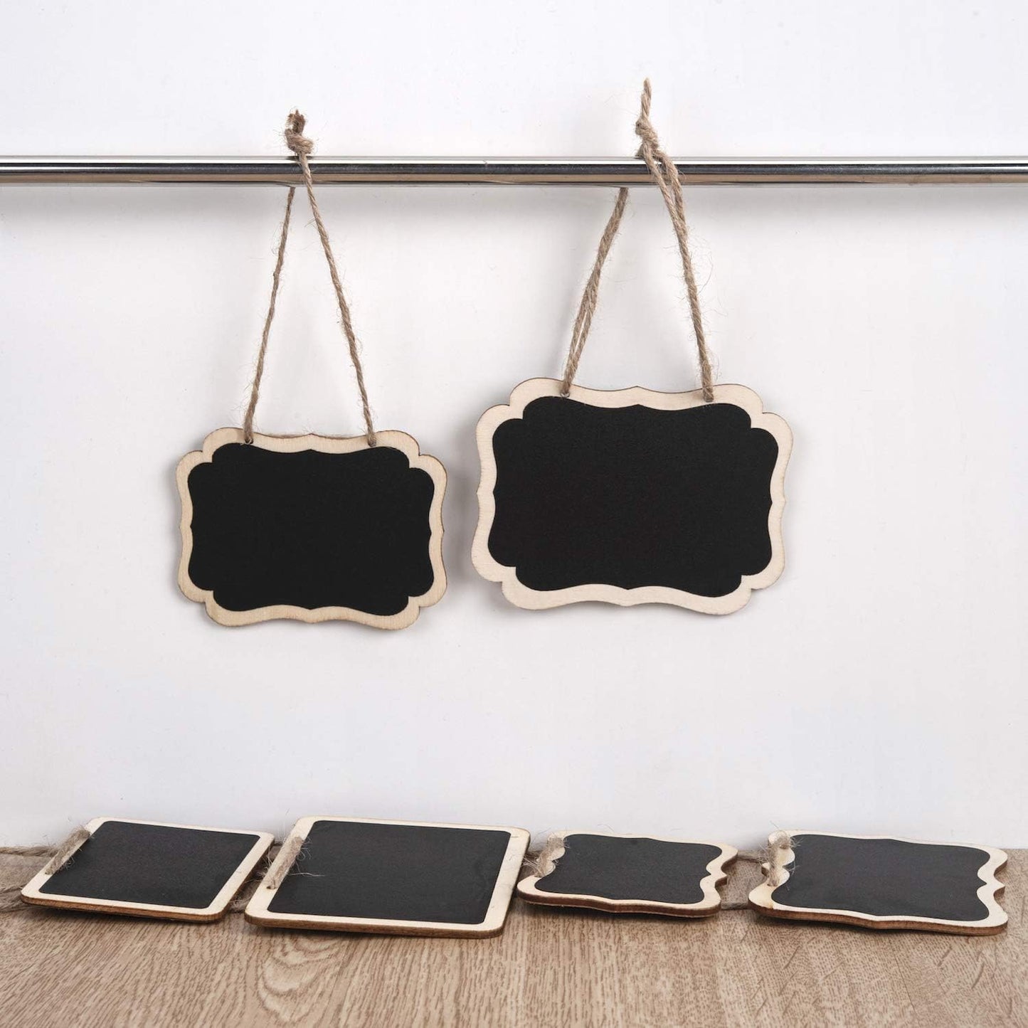 ONUPGO 16 Pack Chalkboard Tags with String, 4"x3" Hanging Chalkboard Signs with Liquid Chalk Marker, Wooden Mini Blackboard Tags Massage Board Tags, Hanging Chalkboard Price Tags