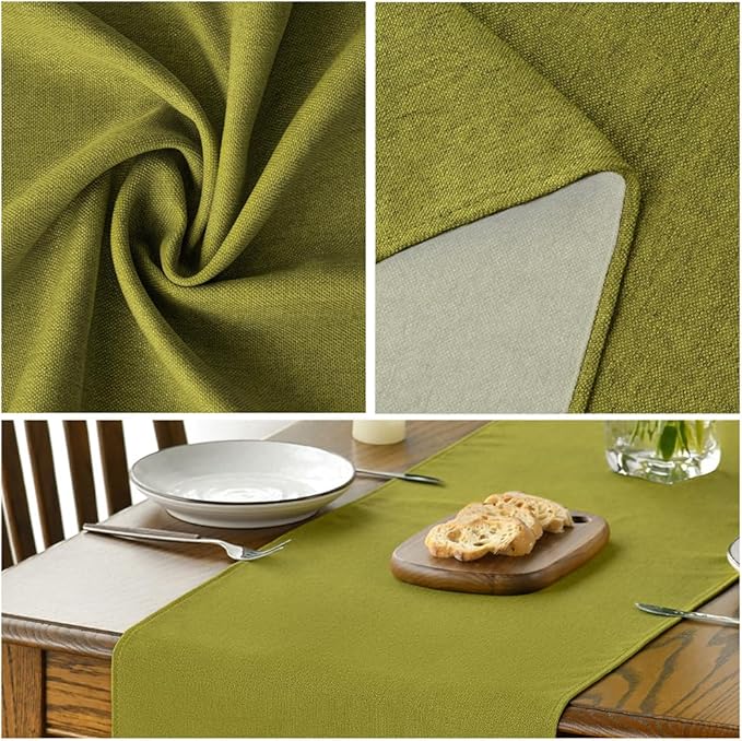 Artoid Mode Green Table Runner, Seasonal Summer Fall Washable Kitchen Dining Table Decoration for Home Party Decor 13x72 Inch