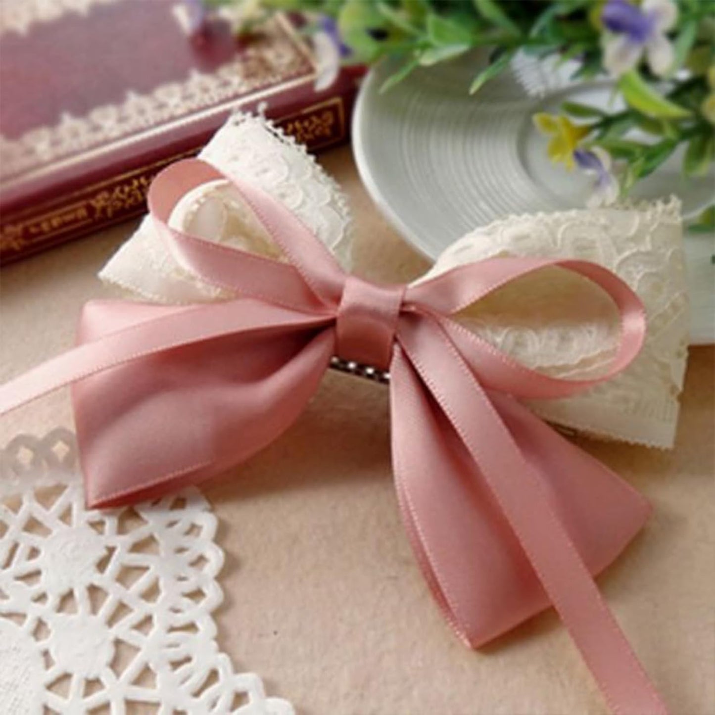 1/8" X 100 Yards Dusty Rose Satin Thin Ribbon Solid Color Double Faced Ribbons Perfect for Crafts Wedding Decor Bow Making Arts Sewing and More