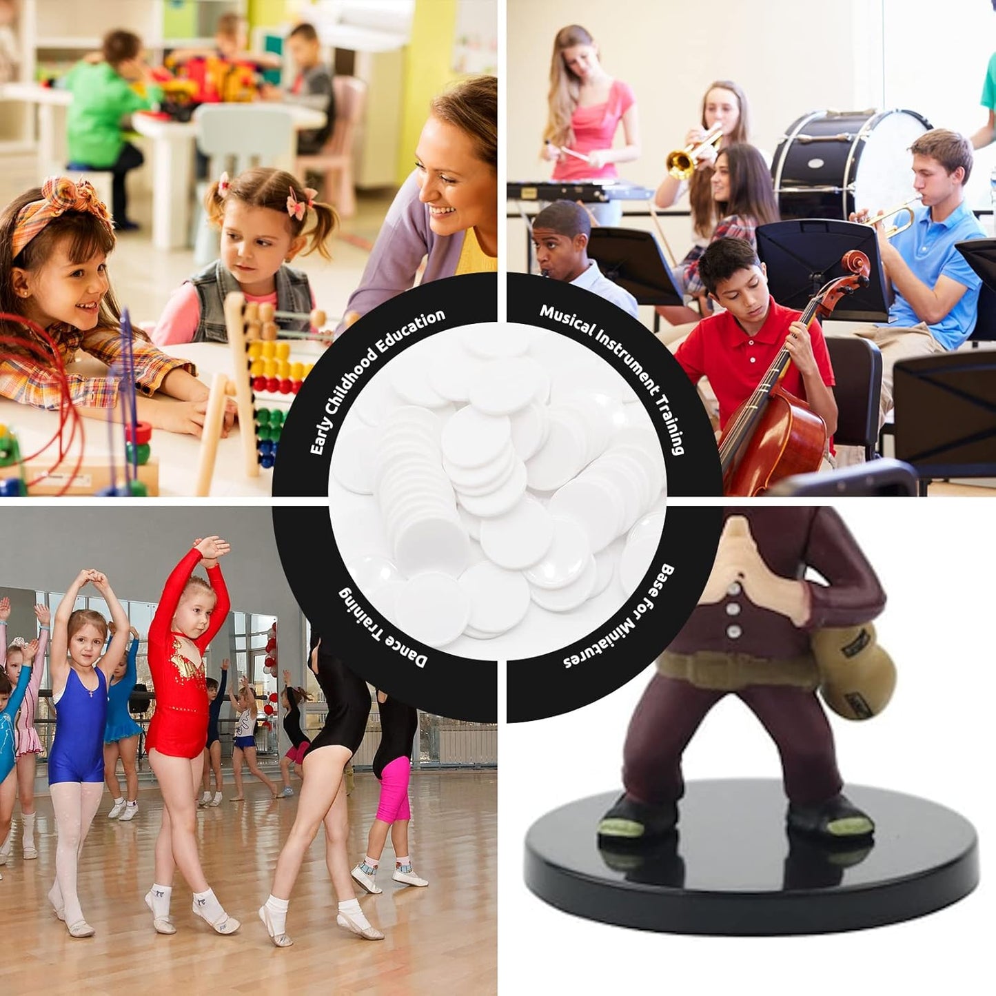 Set of 100 Opaque Plastic Learning Counters Mini Poker Chips Game Tokens with Storage Box (White, 1 Inch)