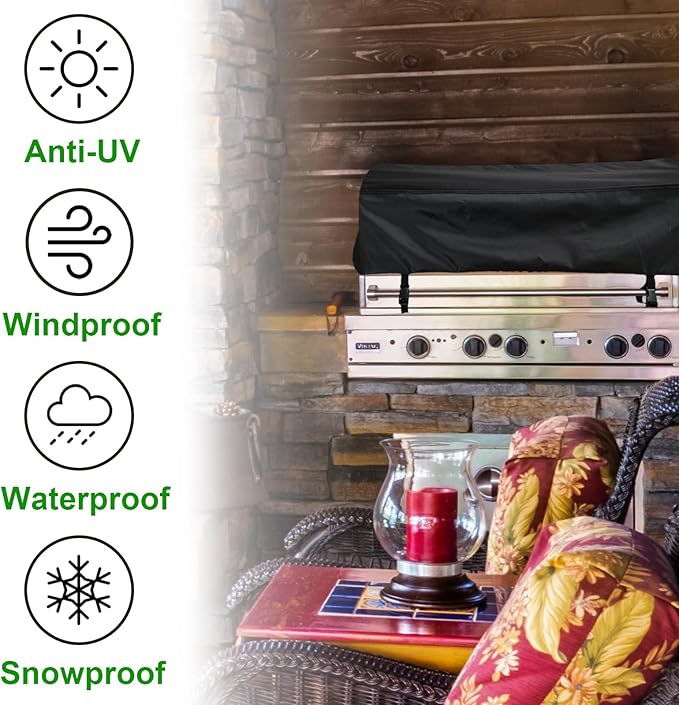Built-in Grill 45" Fits for Weber Summit S-660,Weber Summit SB38 S,Bull 38” & 5 Burner,Blaze 40”,Hygrill 40”,Brand-Man 40”,Most 34"-42" Built in Grill,Island BBQ Top Cover