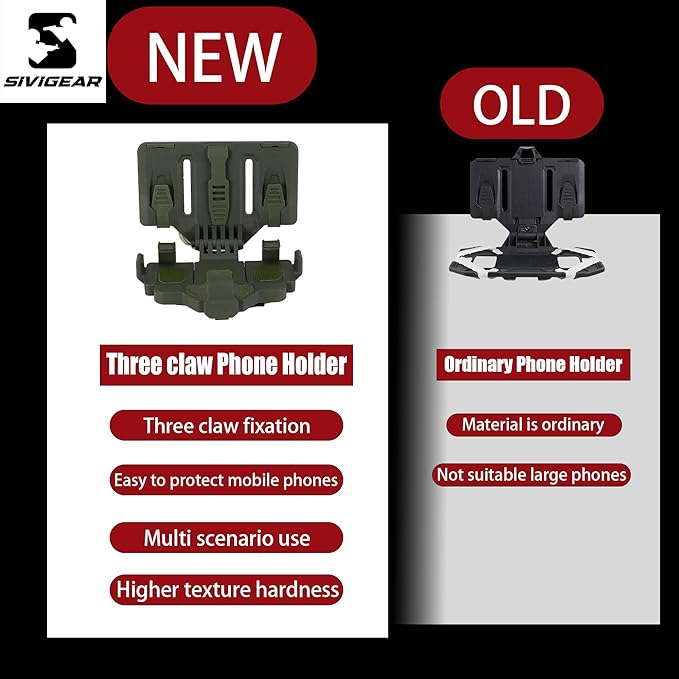 Tactical Phone Holder Available in Full Size Plate Carrier Phone Mount Adjust Nylon Molle Phones Holder for Tactical,Car,Office (Ranger Green)