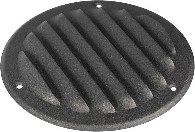 Repa Market 4'' Inch (Opening Dimensions) Anthracite Steel Vent Cover - Round Soffit Vent - Air Vent Louver - Built-in Screen Mesh - HVAC Ventilation Grille - 5.50" Inch (Outer Dimensions)