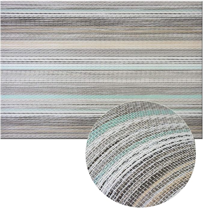 Colorful Placemats Set of 6, Non-Slip Heat-Insulation Table Placemats Easy to Wipe Clean Washable Placemat Indoor Outdoor (Teal)
