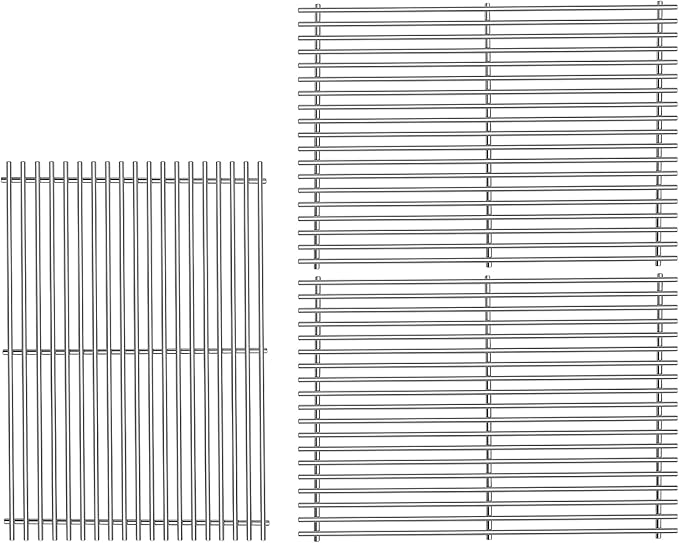 18 7/8" 304 Stainless Steel Grill Grates for Weber Genesis ii E-610 S-610 Genesis ii LX E-640 S-640 Genesis 2 Grill Parts for Weber Genesis ii 600 Series 66803 66096 Gas Grills 3 Pack