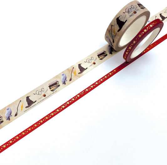 Paper House Productions Harry Potter Icons Set of 2 Foil Accent Washi Tape Rolls for Scrapbooking and Crafts