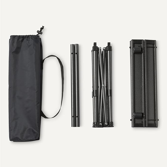 Amazon Basics Camping Table, Small, Folding, Camping Essentials, Black