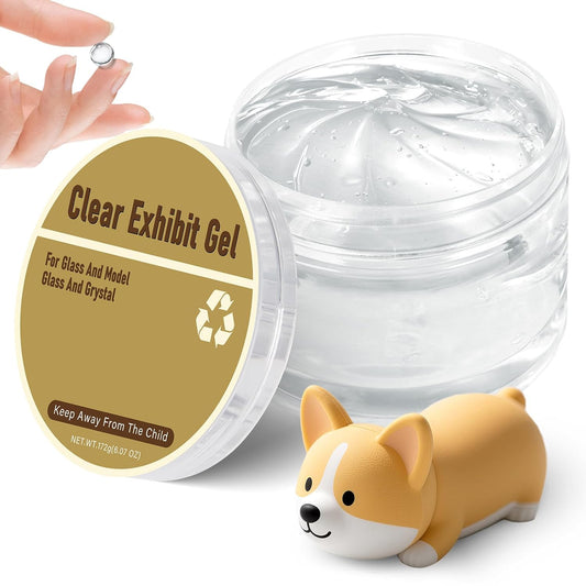 6.07 OZ Clear Exhibit Gel for Museum, Removable Clear Exhibit Putty for Museum, Reusable & No Residue Museum Exhibit Wax Fixed Collection Artifacts and Decorations to Prevent Vibration, Falling