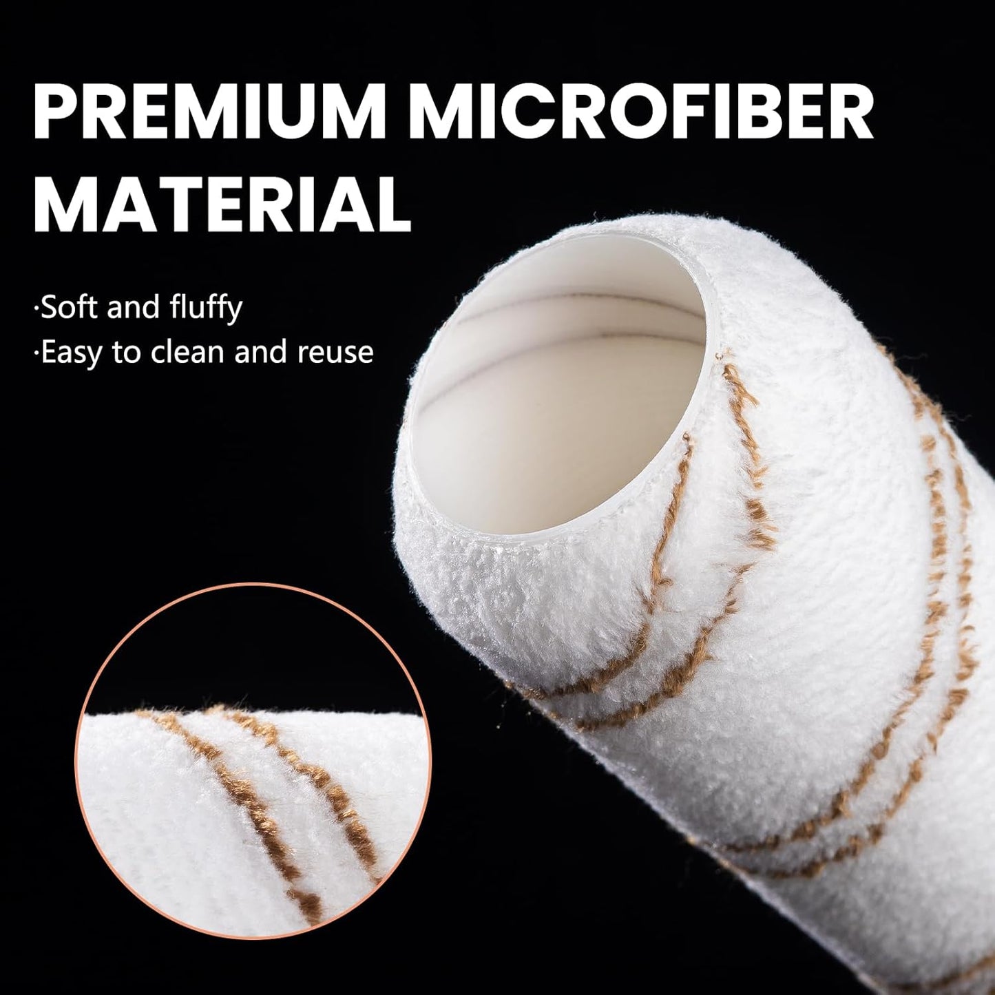 Mister Rui Paint Roller, 24 Pack, 9 Inch Paint Rollers for Painting Walls, 10 mm Nap, Microfiber Paint Roller Covers, Washable and Reusable Paint Roller Sleeves, Painting Supplies for House Painting