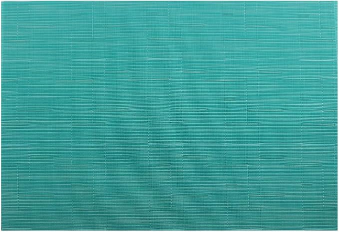 Gugrida Placemats Set of 6 Plaid Checkered Blue PVC Placemat for Dining Table Durable Woven Vinyl Stain tablemats 18"X12"