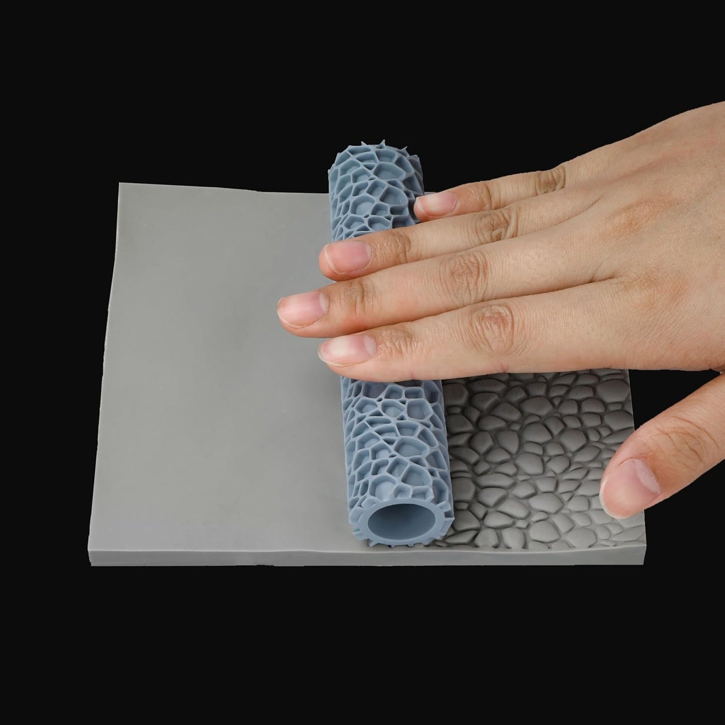 RPG Terrain Texture Roller for Foam and Clay Modeling- Professional for Dungeon Walls, DND Terrain Sets, TTRPG Buildings, and Role Playing Table Maps- AS744A Road Paving