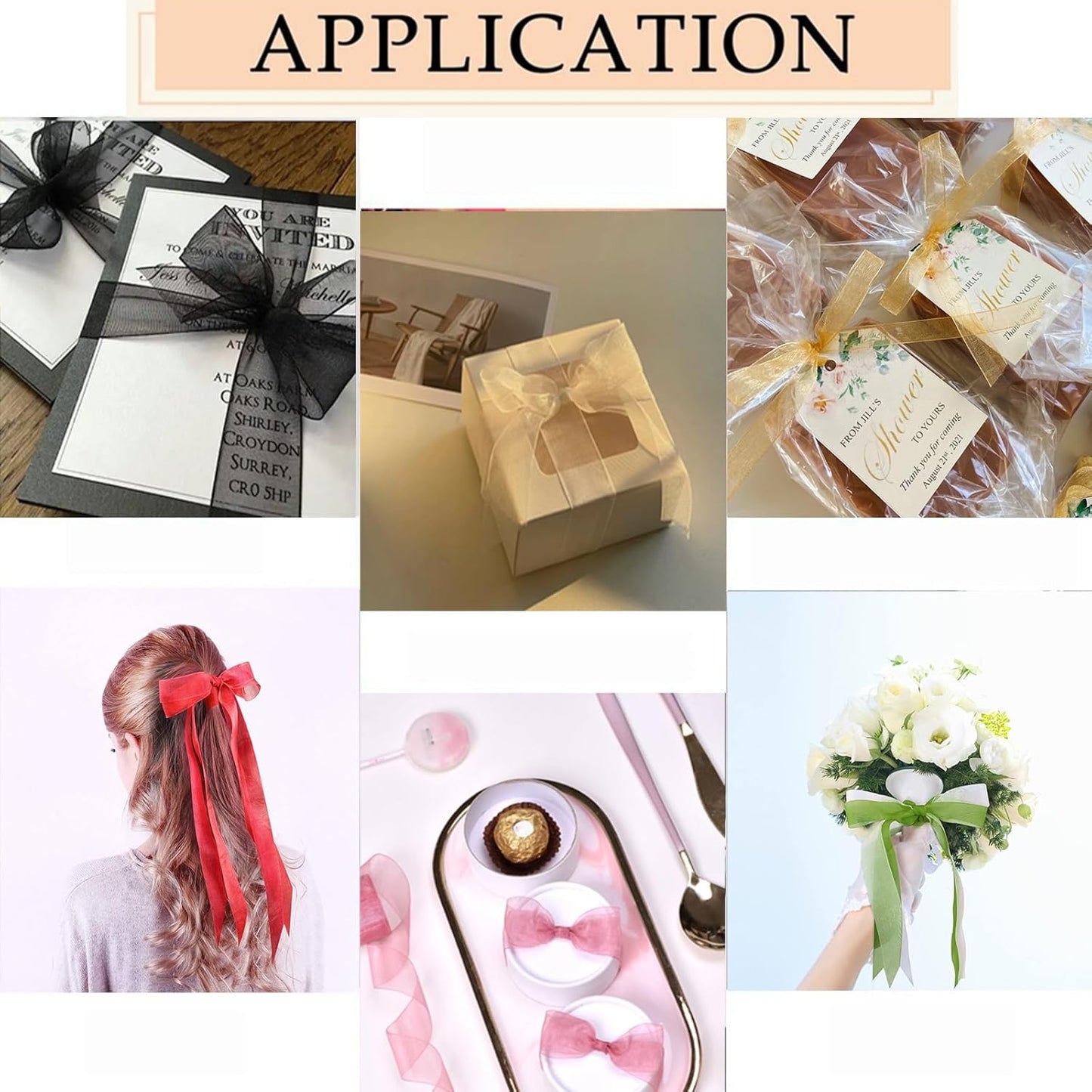 Pink Ribbon for Gift Wrapping, 1 inch 50Yard Sheer Organza Tulle Ribbon, Hot Pink Gifts Wrap Chiffon Ribbons for Hair, Crafts, Flower Bouquet, Wedding, Valentines Day, Mothers Day, Christmas