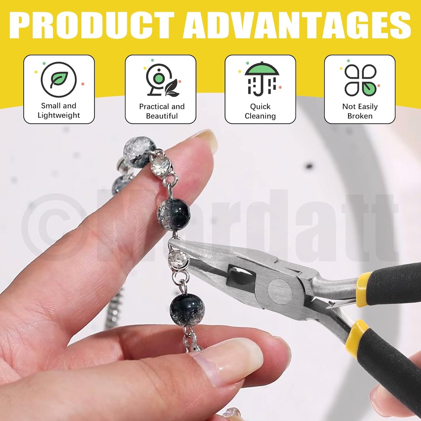 Mardatt 957Pcs Jewelry Making Supplies Kit - Includes Pliers, Ring Sizer, Wires, Opener & Other Findings for Jewelry Making & Repair