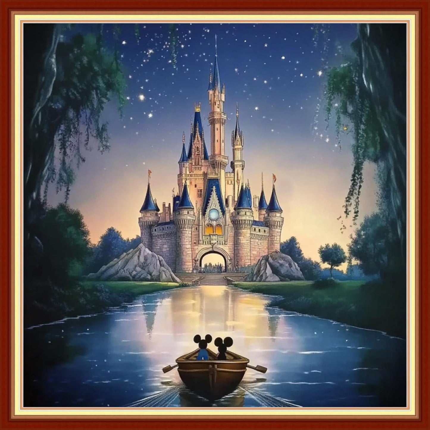 Joyhoor Cross Stitch Kits for Beginners Stamped Cross-Stitch Supplies Needlework preprint Embroidery Kits for Adults DIY Needlepoint Kits Embroidery Patterns 11CT-Dream Castle 18x18 inchs