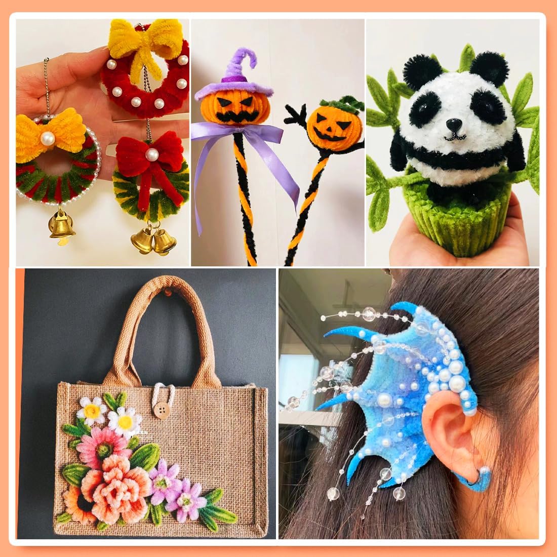 1000pcs Pipe Cleaners, Pipe Cleaners for Crafts, Craft Supplies Multicolor Chenille Stems for Art&Craft Christmas DIY Projects(12inch*6mm,20colors)