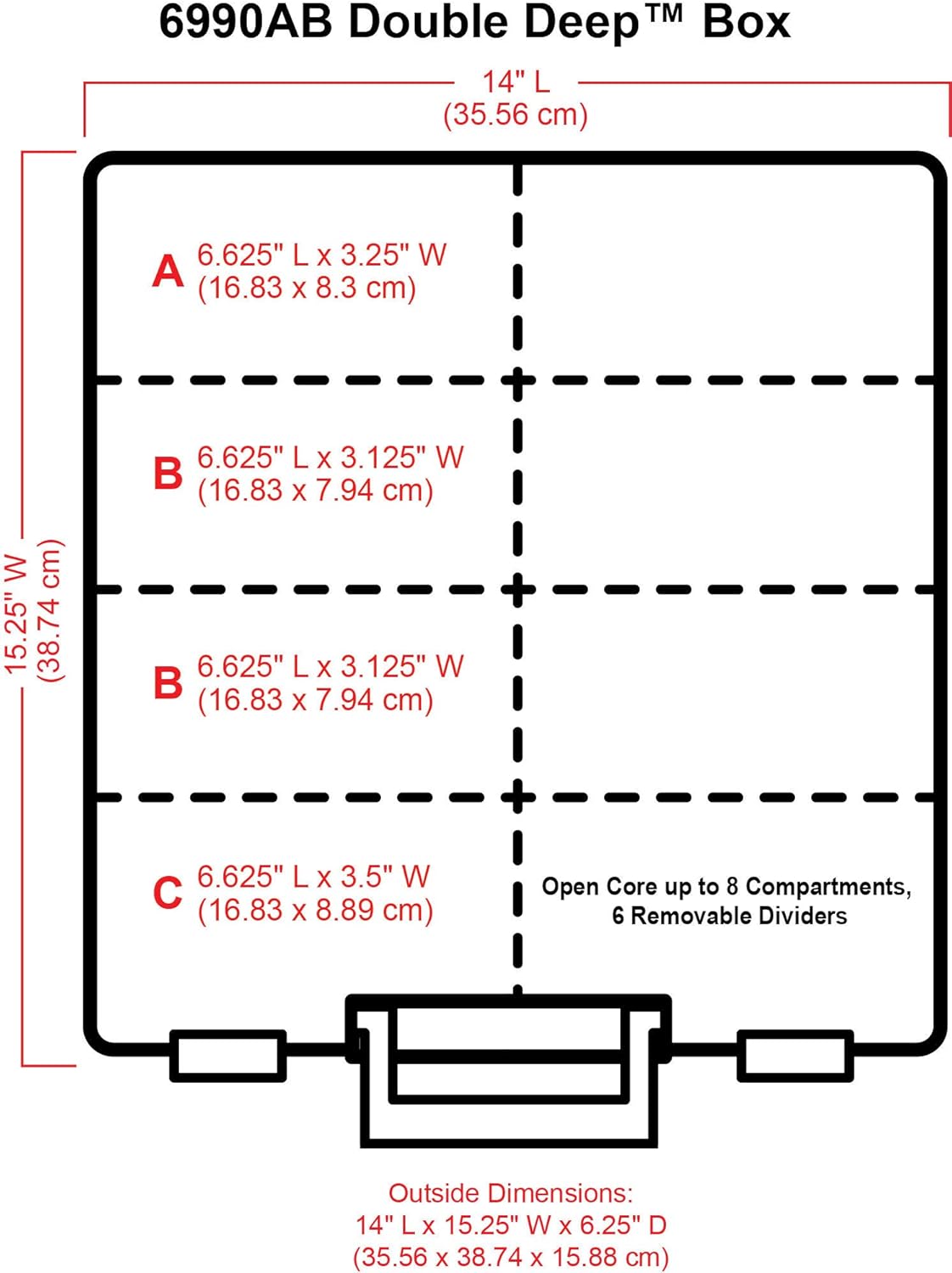 ArtBin 6990ZZ Super Satchel Double Deep 3-Pack, Portable Art & Craft Organizers with Handles, [3] Plastic Storage Cases, Clear & Gold