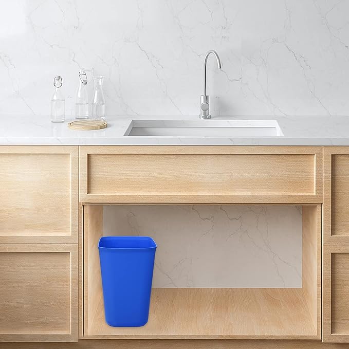Nipogear 3 Gallons Efficient Trash Can Wastebasket, Fits Under Desk, Kitchen, Home, Office (Blue, 3 Gallons)
