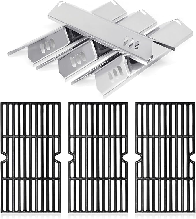 Criditpid Replacement Parts for Dyna Glo DGF493BNP, DGB494SPB, Backyard Grills BY13-101-001-12, BY14-101-001-099, Uniflame GBC1343WP-U. Grill Grates, Heat Plates Shields for Dyna-Glo Grill Parts.