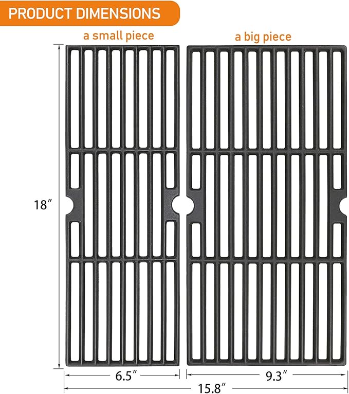 Grill Grates 18 Inch for Charbroil Performance 463625219 463625217 463673519, Grill Grates Replacement for Char-Broil 463673017 463673517, Replacement Parts for G470-0003-W1 G470-0002-W1, 2 Packs