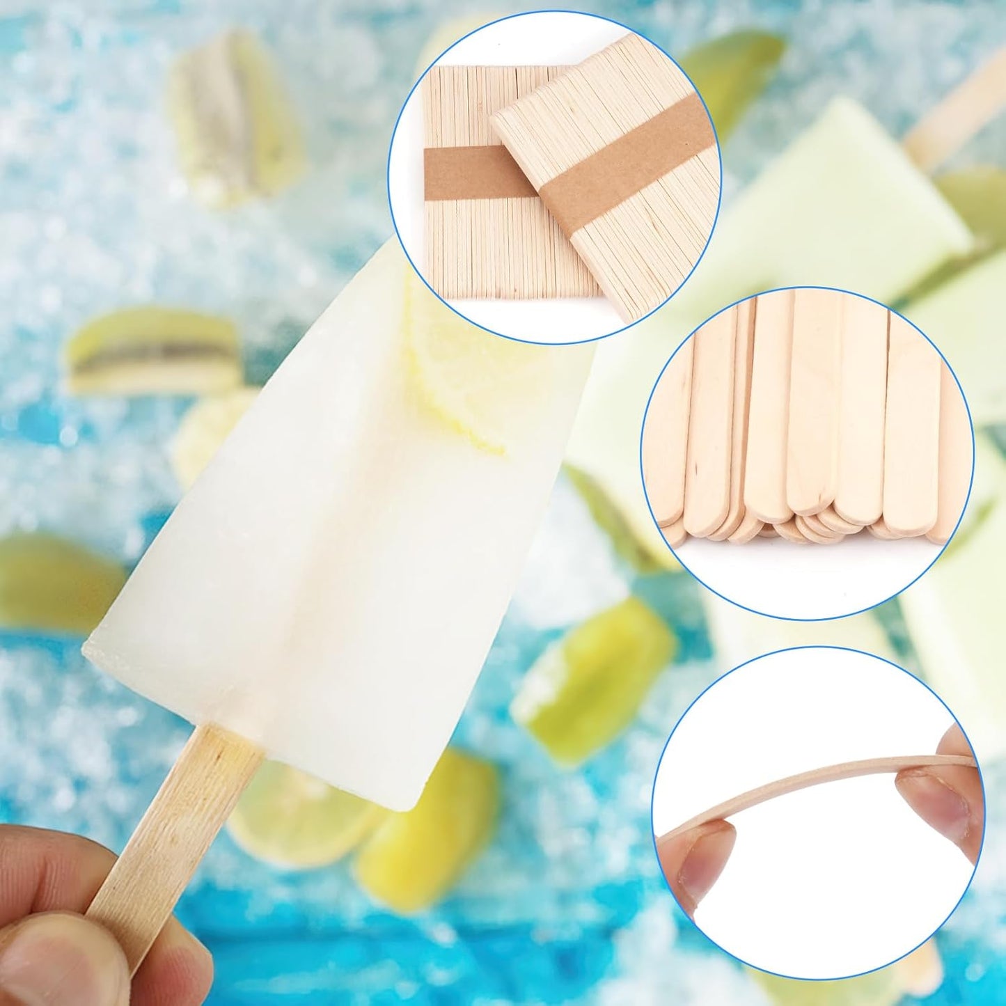 3000 Pcs Popsicle Sticks for Crafts 4.5 Inch Craft Sticks Bulk Ice Cream Sticks Natural Wood Popsicle Stick for food, or Waxing Sticks for Hair Removal and DIY Wood Crafts for Home Art Projects (3000)