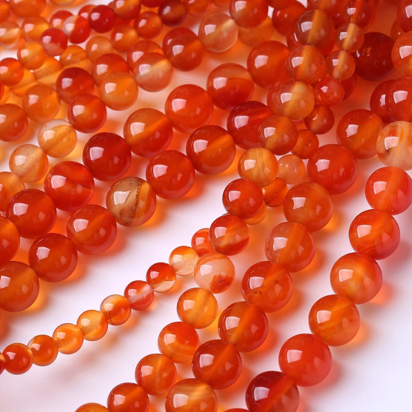 90PCS 4MM Red Agate Beads Round Loose Stone Beads for Jewelry Making DIY Energy Stone Healing Power Bracelet 15"