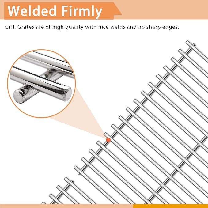 Grill Replacement Parts for Broil King Signet 320, 9468-54, 9865-54, 9468-54, 9468-84, Signet 20, Signet 70, Signet 90, 3 Pack Heat Plates and Burner Tube, 2 Pack Grill Grates, Stainless Steel