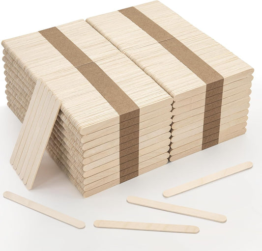 WISYOK 2000 Pcs Wooden Popsicle Sticks for Crafts, 4.5 Inch Craft Sticks for Creative Designs or DIY Craft, Home Art Projects