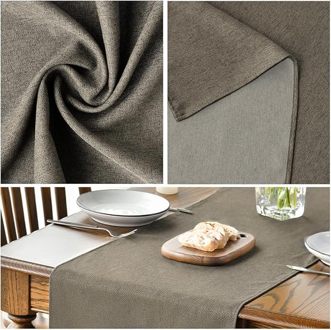 Artoid Mode Coffee Brown Table Runner, Seasonal Fall Washable Kitchen Dining Table Decoration for Home Party Decor 13x72 Inch