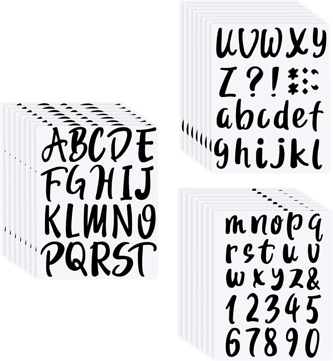 Outus 576 Pieces 8 Sheets Letters Stickers Self Adhesive Vinyl Letter Alphabet Number Stickers Mailbox Numbers Sticker, Decals for Classroom Decor, Sign, Door(Black,3 Inch)
