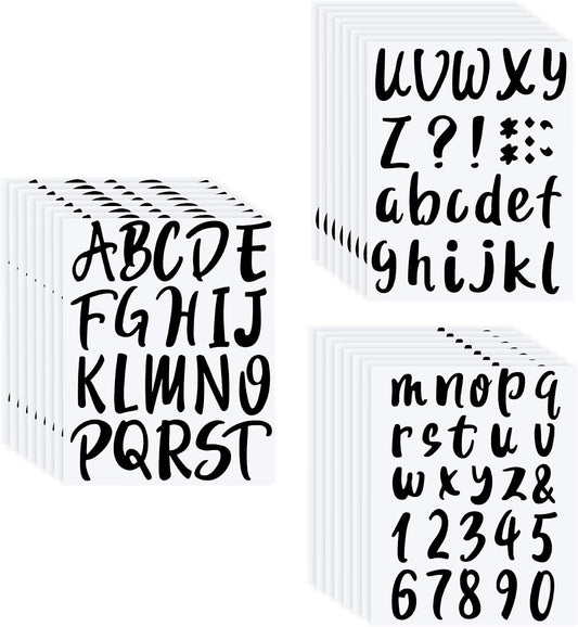 Outus 576 Pieces 8 Sheets Letters Stickers Self Adhesive Vinyl Letter Alphabet Number Stickers Mailbox Numbers Sticker, Decals for Classroom Decor, Sign, Door(Black,3 Inch)