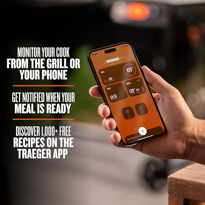 Traeger Grills Woodridge Electric Wood Pellet Grill and Smoker, Wi-Fi Temperature Control up to 500 Degrees, 860 Sq. In. Cooking Capacity, 6-in-1 for Outdoor Grilling, Smoking, and BBQ, TFB86MLH