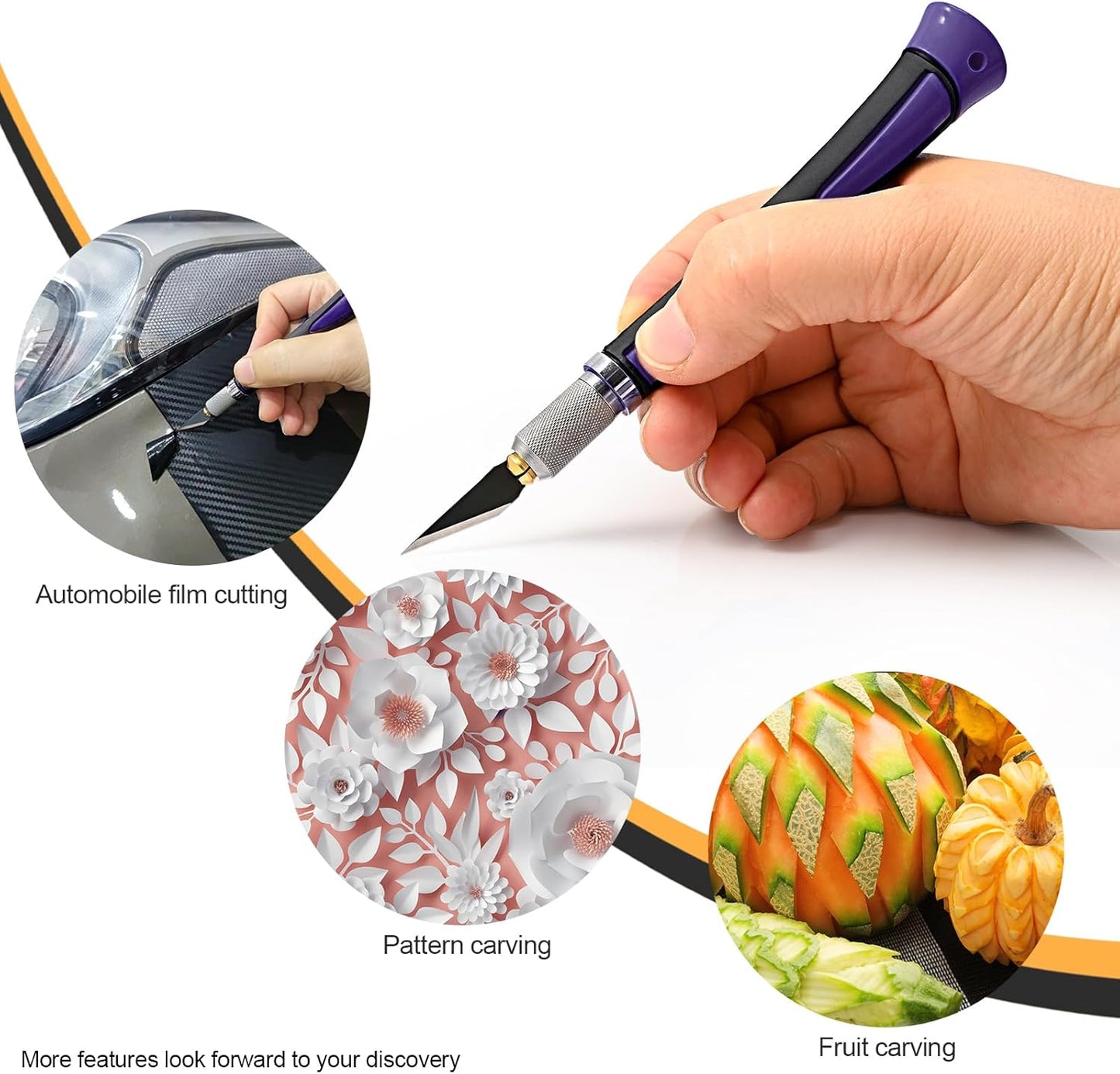 EHDIS Precision Hobby Knife Set Utility Craft Knife Kit with 10PCS Blades for Art, Working-Stencil, Scoring, Scrapbooking, Architecture Modeling, Crafting, Precision Knife (Purple)