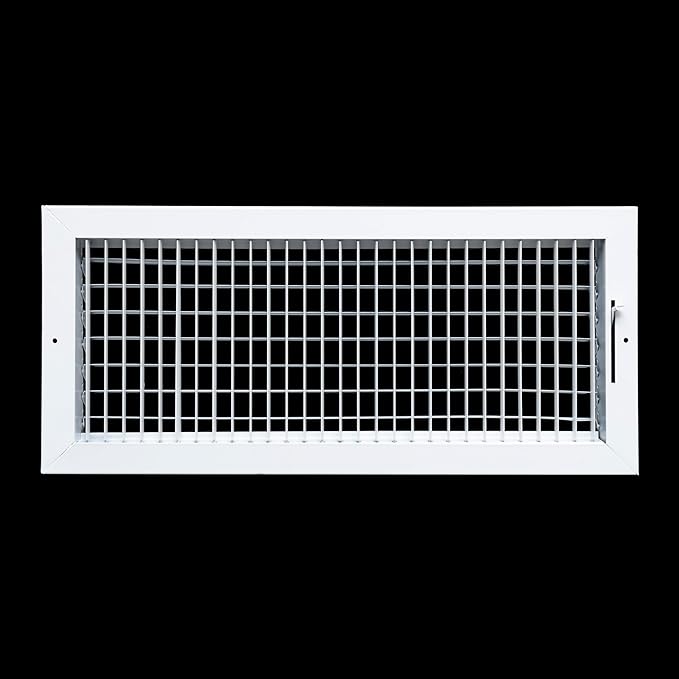 Fits 20x8 Duct Opening Steel Adjustable Air Supply Grille by Handua | Register Vent Cover Grill for Sidewall and Ceiling | White | Outer Dimensions: 21.75" X 9.75"