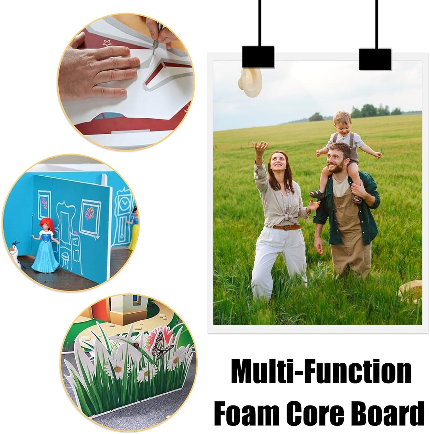 20 Pack White Foam Board 12" x 16.5", 3/16" Thickness Foam Core Baking Board for Projects, A3 Polystyrene Mat Board Poster Foam Board Sheets for Art Crafts, Presentation, Wedding, School Projects