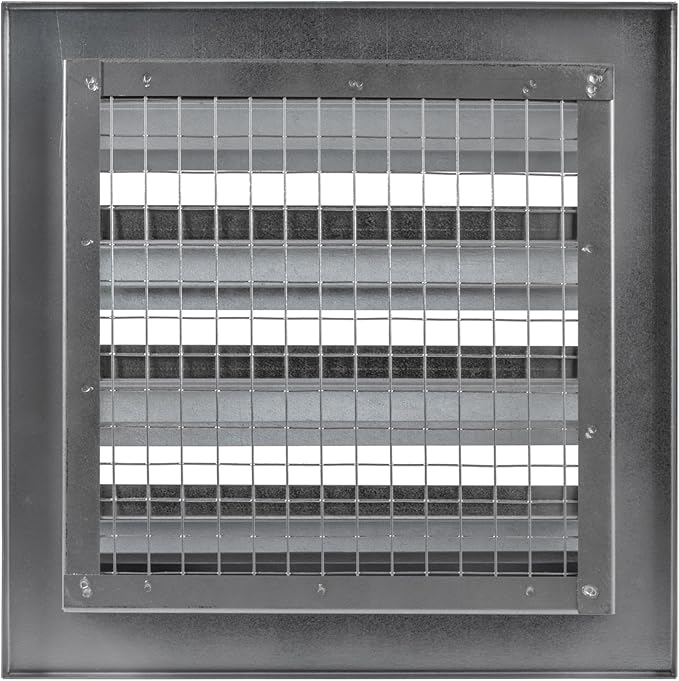 Vent Systems 9" x 9" Inch Galvanized Steel Industrial Gable Vent - Heavy-Duty Louvered Air Intake Exhaust Vent Cover – Outdoor Wall Vent HVAC Grille - Air Return Grille for House Wall Crawl Space