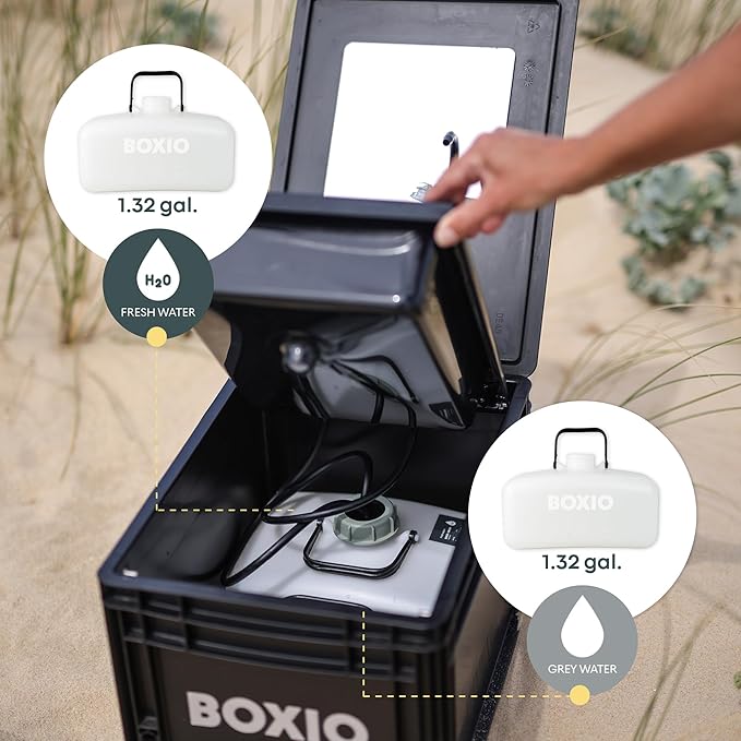 BOXIO - Portable Sink - Compact Mobile Sink for Camping, Garden, Outdoor Events, Worksite, RV, Indoor