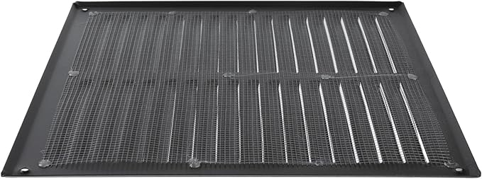 Square Ventilation Grille / 10" x 10" Inch Inside Measurement/Black Metal Air Vent Louver - Inside/Outside use / 11.6" x 11.6" Inch Outer Measurement