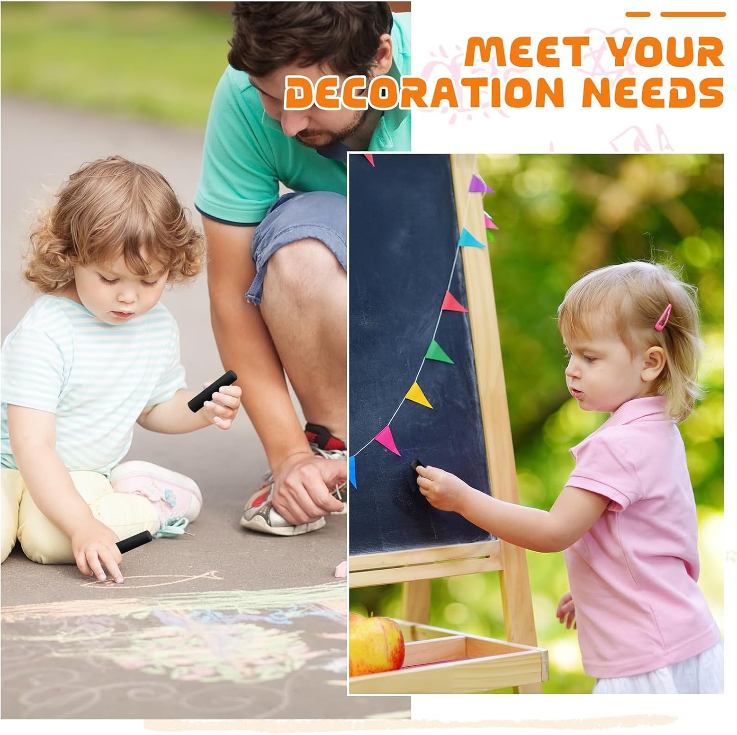 40 Pcs Sidewalk Chalks for Kids Non Toxic Jumbo Chalk for Party Gift Outdoor Art Classroom Play Painting (Black)