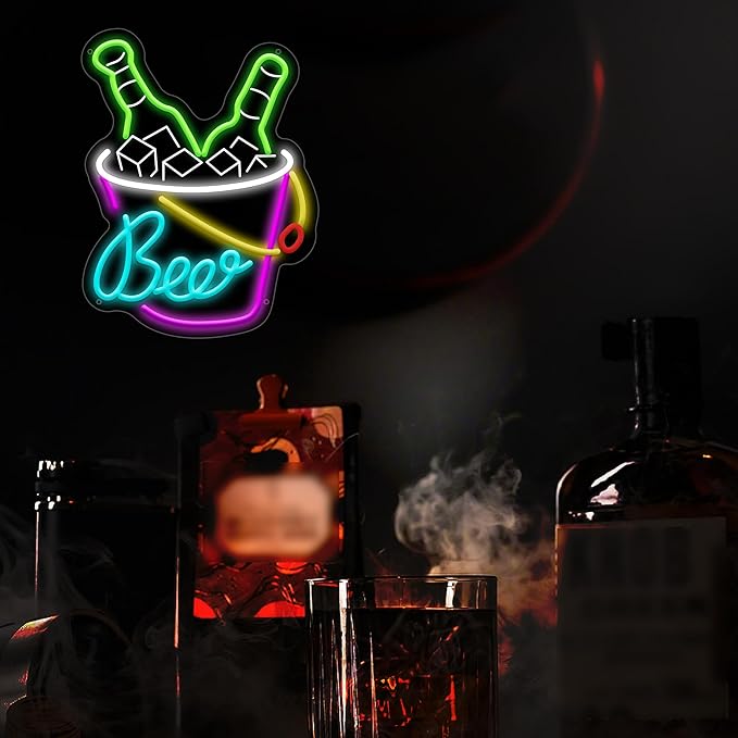 Beer Neon Sign for Wall Decor Dimmable Beer Neon Signs Bar Led Sign for Man Cave Light Up Sign for Bedroom Home Bar Shop Pub Bistro Party Hotel Game Room Decor Gifts