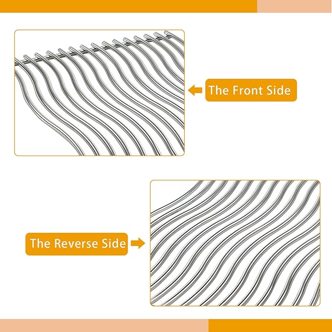 S8C011 Stainless Steel Cooking Grid Grates Replacement for Napoleon Prestige PRO 500, LEX 485 Gas Grill Models, Solid Rods Grill Grates, 17 3/4" x 27 1/2", 2 Pack