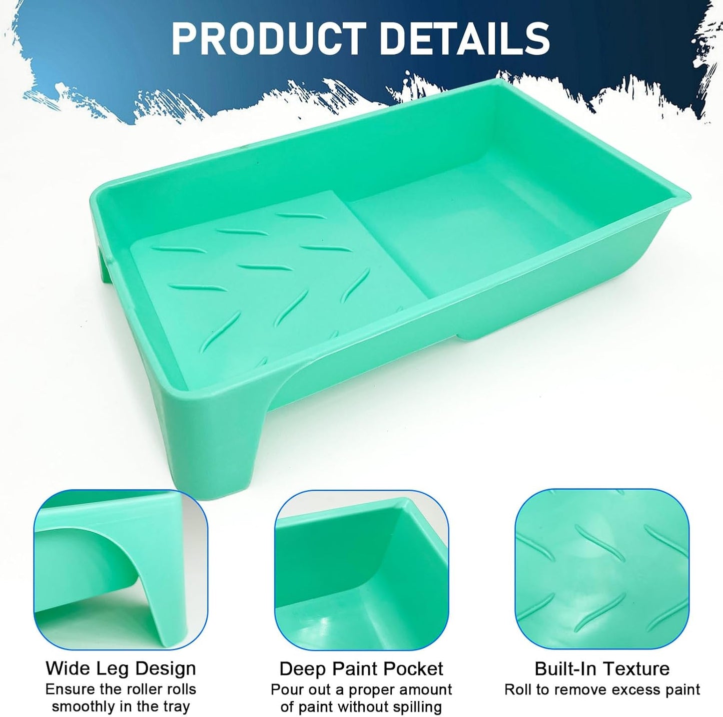 4 Inch Paint Tray, 15 Pack Plastic Paint Roller Tray, Heavy Duty Disposable Paint Pan, Sturdy Home Painting Supplies & Tools for Paint Rollers & Roller Brushes