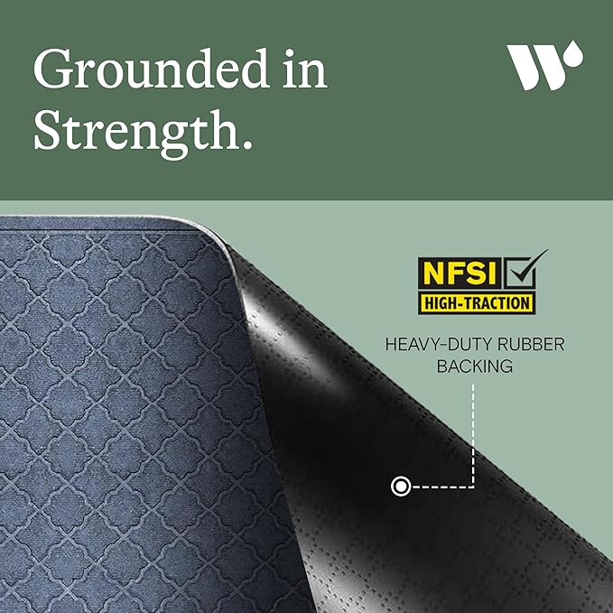 WaterHog Heavy Duty Doorway Mat, 3' x 5', Made in USA, Durable & Skid-Resistant Entryway Mat, Water-Trapping, Indoor/Outdoor Decorative Floor Covering, Cordova Collection, Bluestone