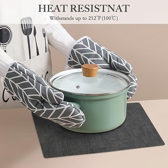 Faux Leather Heat Resistant Placemats Set of 4 – Waterproof Oilproof Wipeable Dining PU Place Mat Easy Clean Table Mats for Kitchen/Dining/Party/Holiday, Dark Grey